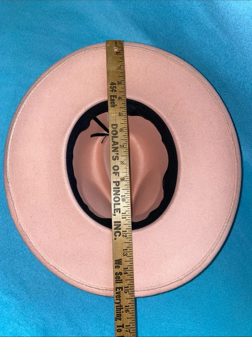 SAN DIEGO HAT CO Fedora pearl floral band wide brim blush pink felt size OSFA